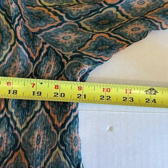 Soft Surroundings L/S Embroidered Embossed Emerald Shira Peasant Blouse Sz 3X - Picture 13 of 14